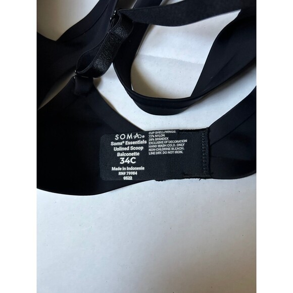 Soma Essentials unlined scoop balconette underwire bra size 34C - Picture 4 of 4